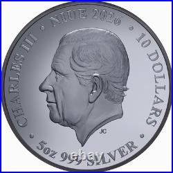 Niue 2026 HONEY BEE & Hive $10 5 Oz Pure Silver GILDED BLACK PROOF-MINTAGE 350