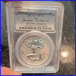 Niue 2026 Mermaid Teal Hair Ag $1 1 oz. 999 Silver Proof PCGS PR70