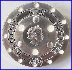 Niue 2$ 2017 Silver UFO domed glow-in-the-dark coin 70 years Roswell incident