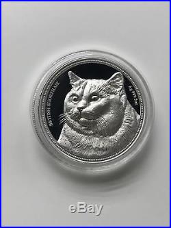 Niue $2 2018 2oz Silver Coin Cat Series British Shorthair