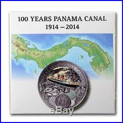Niue $2, 2 oz. Silver Coin, 1914 2014, 100 Years Panama Canal, Queen Elizabeth