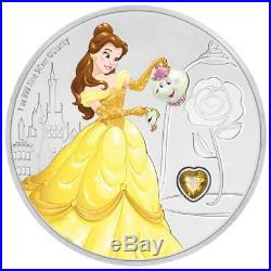 Niue 2 Dollar 2018 Disney Prinzessin Belle Edelsteinserie (2.) 1 Oz Silber PP