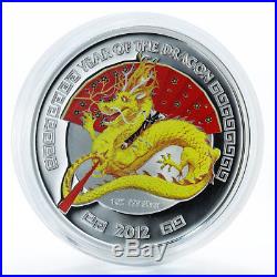 Niue 2 dollars Lunar Year of the Dragon yellow Dragon silver 1oz coin 2012