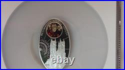 Niue Cathedral Oval Shaped Coin Westminster Abbey London 28grams. 925 NGC PF70