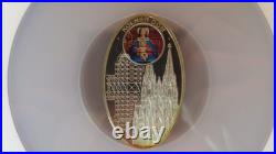 Niue Cathedral Oval Shaped Coin Westminster Abbey London 28grams. 925 NGC PF70