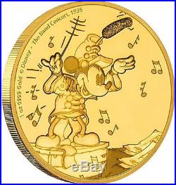 Niue Disney $250 Dollars, 1 oz. Fine Gold Proof Coin, 2016, Mickey Mouse Concert