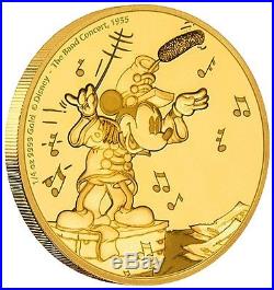 Niue Disney $25 Dollars, 1/4 oz. Fine Gold Proof Coin, 2016, Mickey Mouse Concert