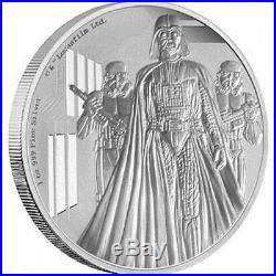Niue Disney Star Wars $2 Dollars, 1 oz Silver Proof Coin, 2016, Mint, Darth Vader