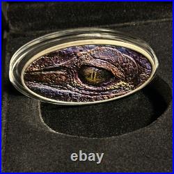 Niue Island 1 oz CROCEYE Crocodile Alligator ANIMAL SKIN $2 EYE Silver Coin 2013