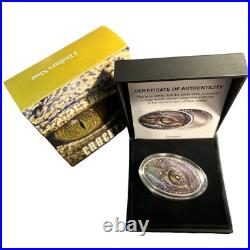 Niue Island 1 oz CROCEYE Crocodile Alligator ANIMAL SKIN $2 EYE Silver Coin 2013