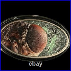 Niue Island 1 oz HOUSEFLY ANIMAL SKIN $2 EYE MACRO Silver Coin 2014 Insect Fly