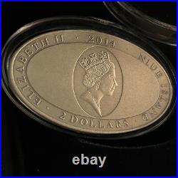 Niue Island 1 oz HOUSEFLY ANIMAL SKIN $2 EYE MACRO Silver Coin 2014 Insect Fly