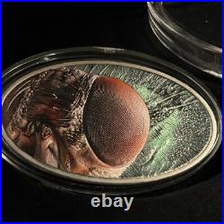 Niue Island 1 oz HOUSEFLY ANIMAL SKIN $2 EYE MACRO Silver Coin 2014 Insect Fly