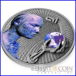 Niue Island 2016 ARTIFICIAL INTELLIGENCE CODE OF THE FUTURE $2 Silver coin 2 oz