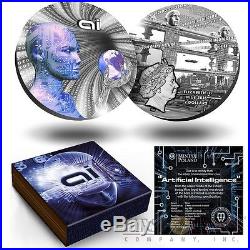 Niue Island 2016 ARTIFICIAL INTELLIGENCE CODE OF THE FUTURE $2 Silver coin 2 oz