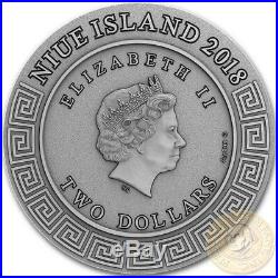 Niue Island 2018 POSEIDON GOD OF SEA series GODS $2 Silver Coin Gold plated 2 oz