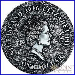 Niue Island MARS 2016 $1 MARTIAN METEORITE NWA 6963 Silver coin 1 oz