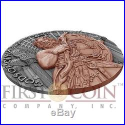 Niue Island ZEUS GODS OF OLYMPUS $5 Silver Coin 2017 Rose Gold plated 2 oz