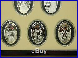 Niue Islands 2010/2011 8 x $1 Gothic Cathedrals Set of 8 Silver Coins COA BOX