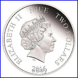 Niue Star Wars $2, 1 oz. Silver Coin, 2016, Mint, Darth Vader, Queen Elizabeth
