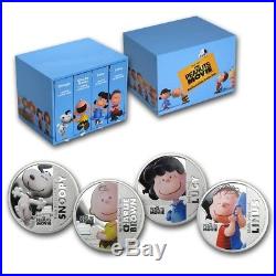 Niue The Peanuts Movie 2015 4 $2 Snoopy 1oz. 999 Proof Silver Coin Set