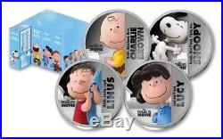 Niue The Peanuts Movie 2015 4 $2 Snoopy 1oz. 999 Proof Silver Coin Set