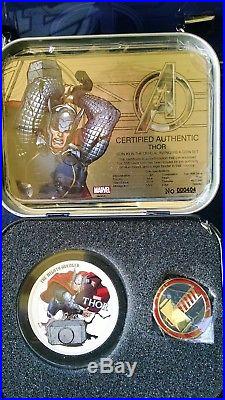 Official Marvel 2014 Avengers Four Coin 1 oz. Silver Lunch Box Set Matching #'s