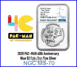 PAC-MAN 2020 1oz Silver Coin 40th Anniversary NGC MS70 ERPRESALE