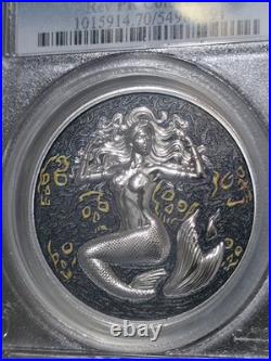 PCGS 2026 Niue Mermaid Black Sea colori 1oz Silver Rev PR/PR70 ULTRA HIGH RELIEF