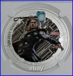 PF69 THOR Marvel Avengers Age of Ultron 2015 ULTRA CAMEO PROOF 1 oz. 999 Silver