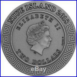POSEIDON God Of the Sea Gods 2 Oz Silver Coin 2$ Niue 2018