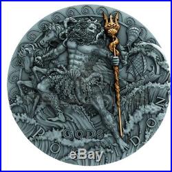Poseidon 2018 2 Oz Ultra High Relief Silver Coin Greek God Of Oceans Niue