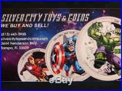 RARE LIMITED, 2014 $2 Niue 4 x 1oz silver proof coins The Avengers Marvel