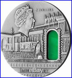 RARE MESOPOTAMIA Imperial Art Agate Crystal 2 Oz Silver Coin 2$ Niue 2014