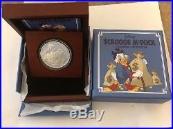 Rare 2015 Disney Scrooge McDuck 1 oz. 999 Silver Proof Coin withBox NIUE $2