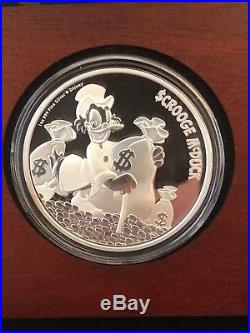 Rare 2015 Disney Scrooge McDuck 1 oz. 999 Silver Proof Coin withBox NIUE $2