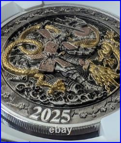 Rare 2025 Niue S$1 Samurai And Dragon Reverse PF 70 Antiqued Christmas Sale Rare 2025 Niue S$1 Samurai And Dragon Reverse PF 70 Antiqued Christmas Sale