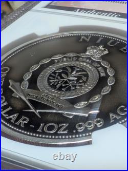 Rare 2025 Niue S$1 Samurai And Dragon Reverse PF 70 Antiqued Christmas Sale Rare 2025 Niue S$1 Samurai And Dragon Reverse PF 70 Antiqued Christmas Sale