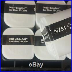Roll (25) Niue 2020 Star Wars Boba Fett (mandalorian) 1 Oz Silver Coins In Stock
