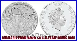 Roll (25) Niue 2020 Star Wars Boba Fett (mandalorian) 1 Oz Silver Coins In Stock