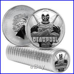 Roll of 20 2018 1 oz Tuvalu Deadpool Marvel Series Silver Coin BU In Cap
