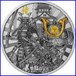 SAMURAI WARRIORS 2019 2 oz Pure Ultra High Relief Silver Coin NIUE