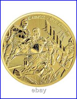 SIR LANCELOT Camelot Gold Gilded 1 Oz Silver Coin Niue 2024