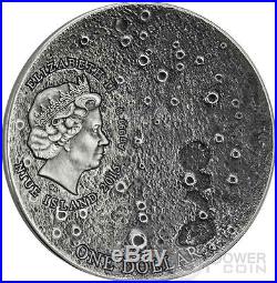 SOLAR SYSTEM MOON NWA 8609 Lunar Meteorite High Relief Silver Coin 1$ Niue 2015