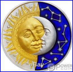 SUN AND MOON Celestial Bodies 2 Oz Silver Coin 5$ Niue 2017