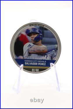 Salvador Perez MLB Mint Trading Coin Niue NZ Mint 02/60 2024 1oz Silver. 999
