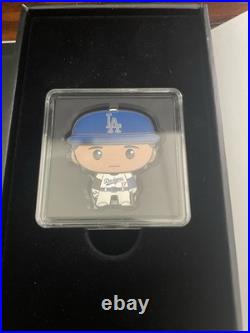 Shohei Ohtani 1oz. Silver Chibi Coin White Home DODGERS Uniform #0568 of 2000