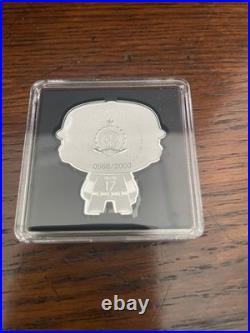 Shohei Ohtani 1oz. Silver Chibi Coin White Home DODGERS Uniform #0568 of 2000