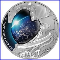 Silbermünze Earth from Above 2022 Niue 1 Oz PP in Farbe