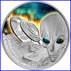 Silver Coin Roswell Incident 2022-Niue 1 Oz Silver proof in Color